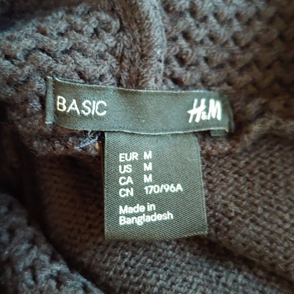 H& M cow neck long sleeve knit sweater dress/size M/black - Picture 6 of 8